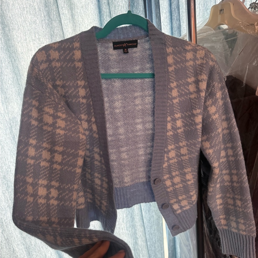 Almost Famous Blue and White Women's Cardigan